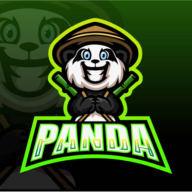 Panda mascot esport logo design Vector Illustration of Panda mascot esport logo design are panda bears aggressive stock illustrations