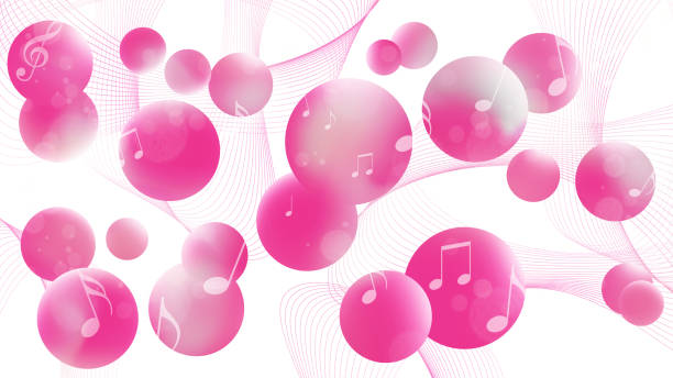 ilustrações, clipart, desenhos animados e ícones de imagem de música, partitura musical em esferas abstratas coloridas de fundo - jazz backgrounds backdrop image