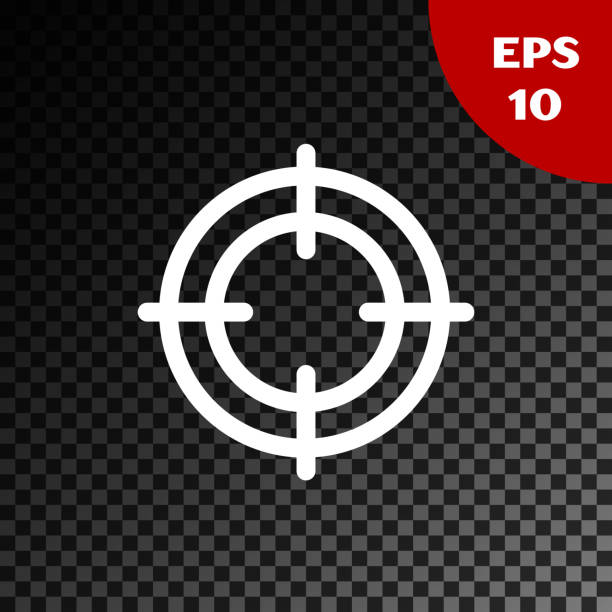 istock White Target sport icon isolated on transparent dark background. Clean target with numbers for shooting range or shooting.  Vector Illustration 1211524979