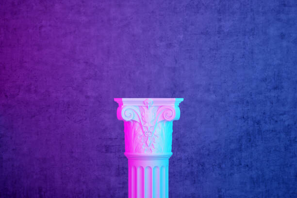 top of an antique column ere concrete wall