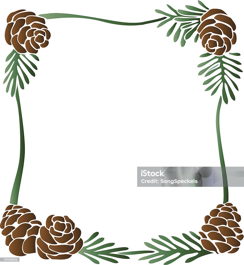 Pine Cones limite - Royalty-free Agulha - Parte de planta arte vetorial