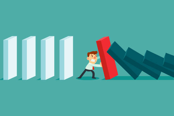 Businessman Stopping Falling Domino Effect Stock Illustration - Download Image Now - Mistake, Investment, Business Strategy - iStock Businessman Stopping Falling Domino Effect Stock Illustration - Download Image Now - Mistake, Investment, Business Strategy - iStock