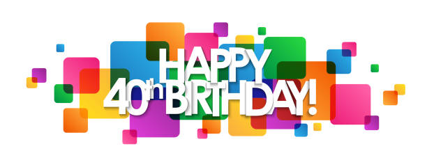 istock HAPPY 40th BIRTHDAY! colorful typography banner 1211534161