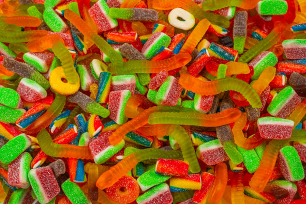 istock Assorted gummy candies. Top view. Jelly  sweets background. 1211534765