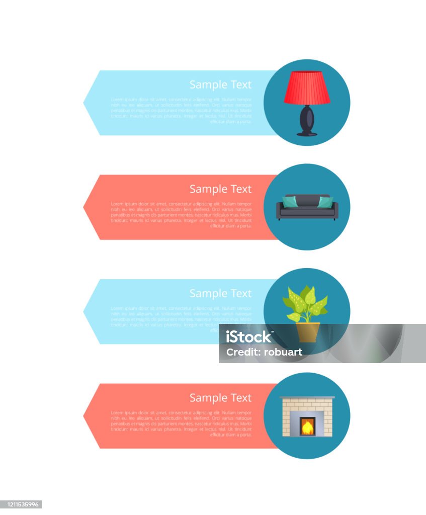 Interior Decor With Text Set Vector Illustration Stock Illustration ...
