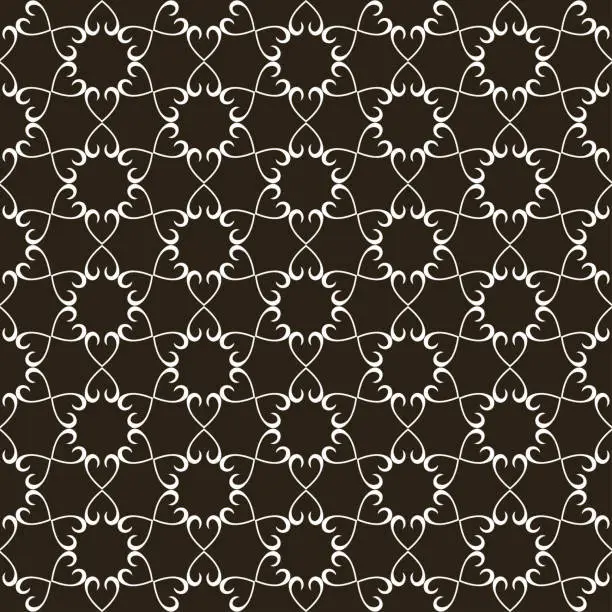 Vector illustration of Dark Wallpaper with a white geometric pattern on a black background, vector