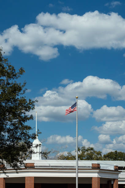 istock American Flag on Brick Pavilion 1211541507