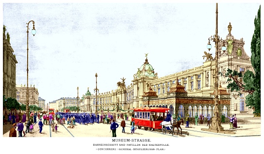Austria, Wien, some sketches of projects and works carried out by Otto Wagner Architectk