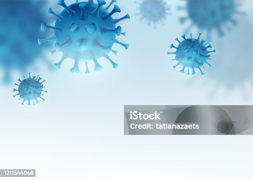 istock Virus, bacteria vector background. Cells disease outbreak. Coronavirus alert pattern. Microbiology medical concept for banner, poster or flyer with copy space at the down 1211544068
