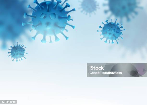 Virus Bacteria Vector Background Cells Disease Outbreak Coronavirus Alert Pattern Microbiology Medical Concept For Banner Poster Or Flyer With Copy Space At The Down Stock Illustration - Download Image Now