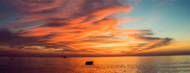 istock Colorful sunset over the sea. panorama 1211544396
