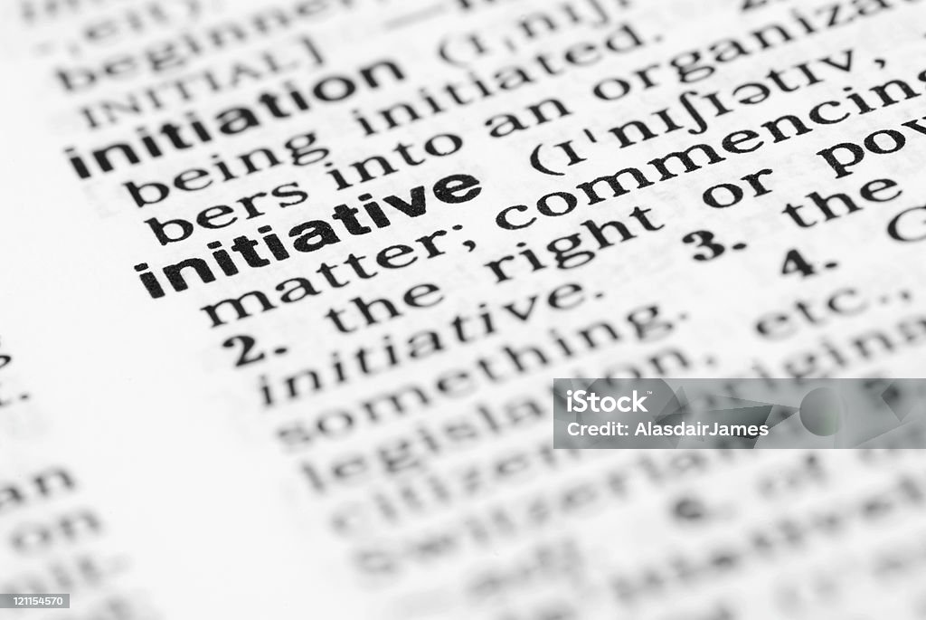 Initiative The word 'initiative' photographed in a dictionary, with a shallow depth of field. Adventure Stock Photo