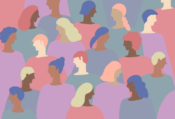 A group of funky colored people Beauty, group, people, pastel, not like a human skin colors, beauty, dyed hair, backgrounds, diversity pics for free and stock illustrations