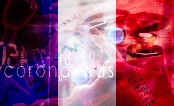 istock Coronavirus spread in france , composite image with medical object and economic indicator showing the  economic consequences for french  economy 1211546722