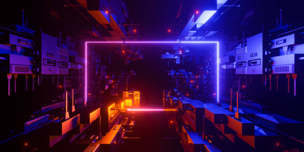 istock Abstract geometric background sci-fi construction of cubes 1211548297