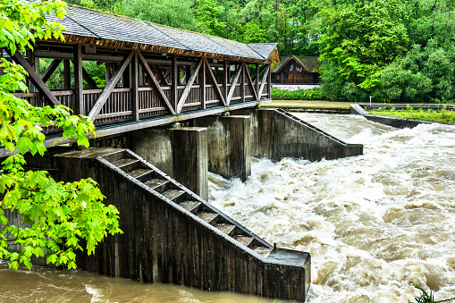 old sluice at a dam