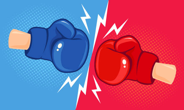 illustrations, cliparts, dessins animés et icônes de emblème pour la boxe avec des gants. - boxing glove battle business fighting