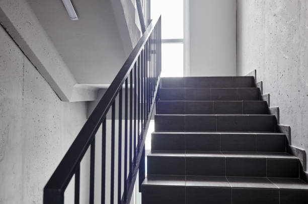 Open stairwell in a modern building  .