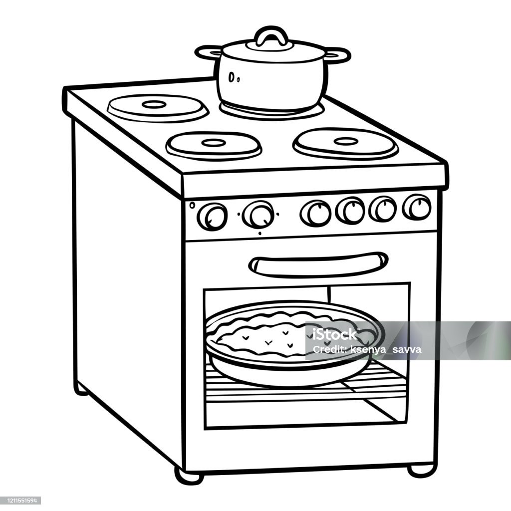 Ilustración de Libro Para Colorear Para Niños Estufa Eléctrica y más  Vectores Libres de Derechos de Cocina - Electrodomésticos - Cocina -  Electrodomésticos, Horno - Cocina, Vector - iStock