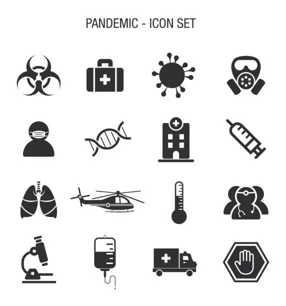 Vector illustration of Pandemic icon Set