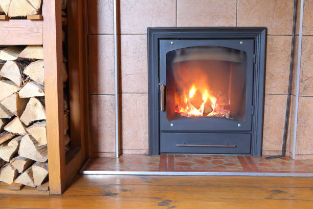 istock Fireplace in the rural house. 1211553987