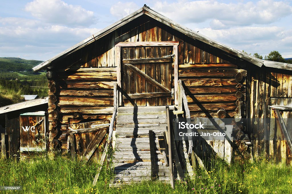 Norwegische shack mit Toilette - Lizenzfrei Agrarbetrieb Stock-Foto