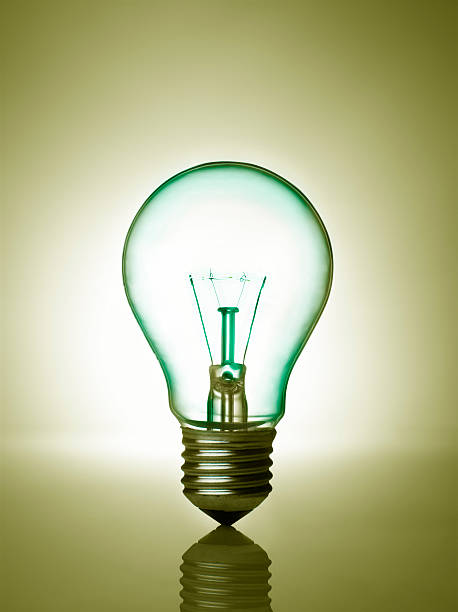 Green bulb light stock photo
