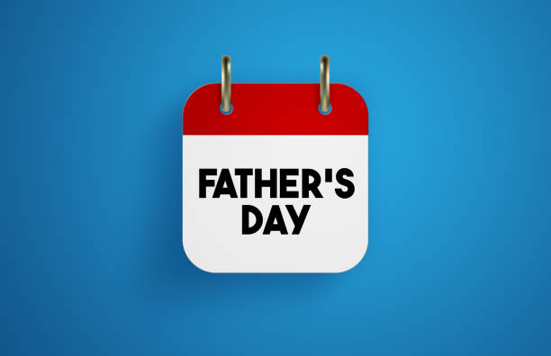 Father's day Calendar on blue background. Designed with the color of the year. Horizontal composition with copy space. Reminder and Calendar concept.