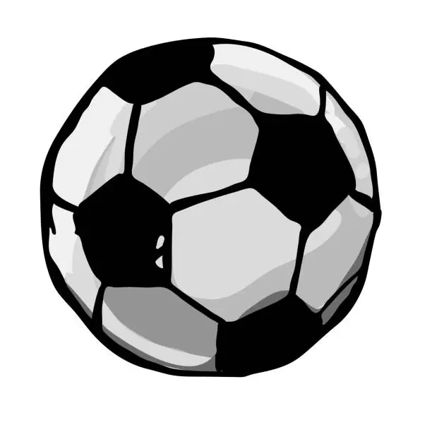 Vector illustration of Soccer ball icon isolated on white background.