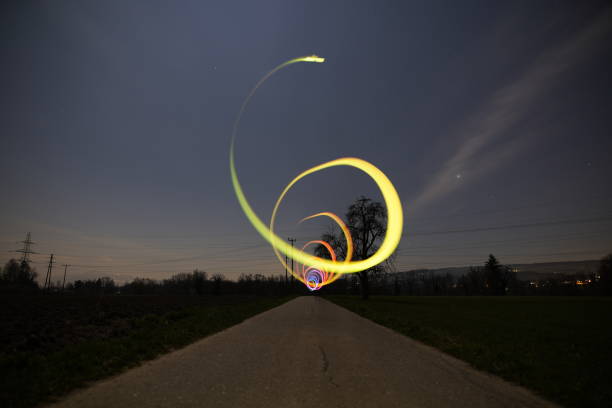 Light trails with modern art