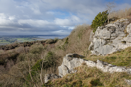 The Cliffs of Beacon Brest (Warton Crag) With Views Of Morecambe Bay