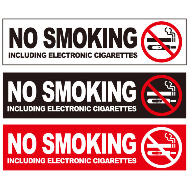 ilustrações, clipart, desenhos animados e ícones de não fume vetor de sinal de cigarro - no smoking sign smoking sign cigarette