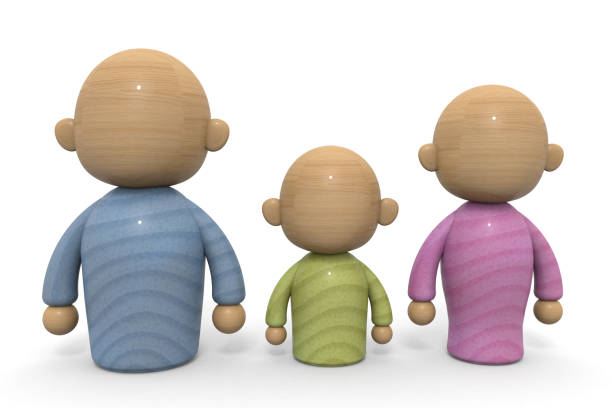 istock Tree family. Dad, mom and child. 3D rendering 1211563451