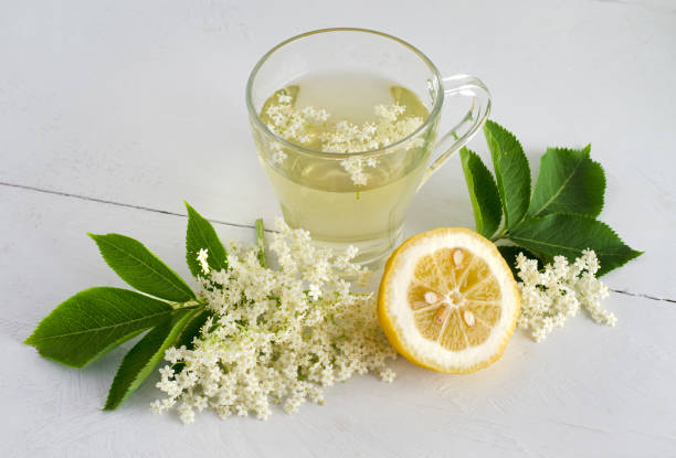 istock Elderberry inflorescence drink with lemon 1211564595