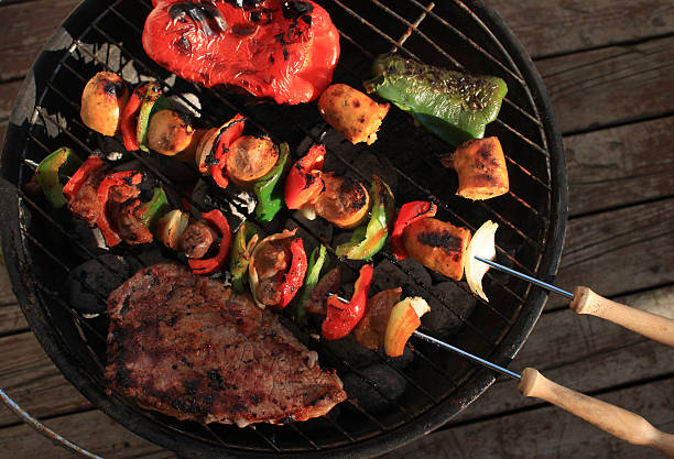 istock Barbecue shish kabob and steak 121156581