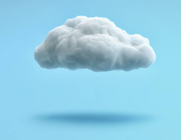 istock White cloud isolated on blue background. Clipping path included 1211568371