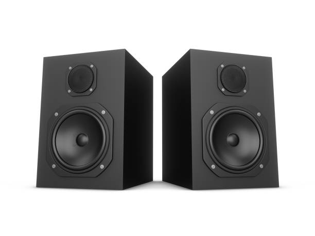 istock 3D rendering speakers isolated on white background 1211569789