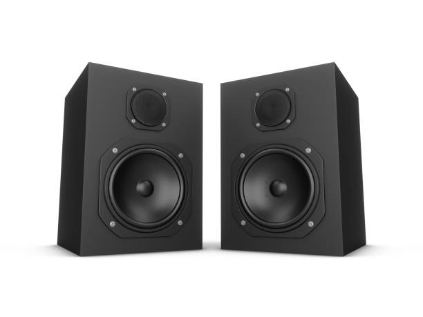 istock 3D rendering speakers isolated on white background 1211569803