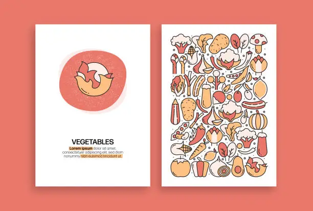 Vector illustration of Vegetables Related Design. Modern Vector Templates for Brochure, Cover, Flyer and Annual Report.