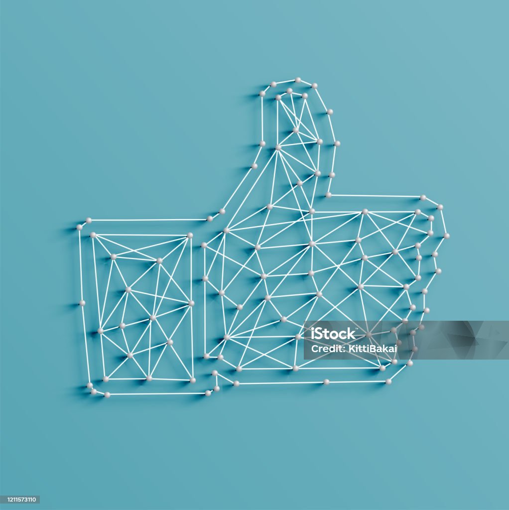 Object Like Pin Realistic Illustration Of A Like Made By Pins And Strings Vector Stock ...