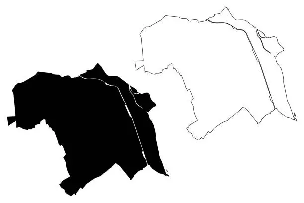 Vector illustration of Nancy City map
