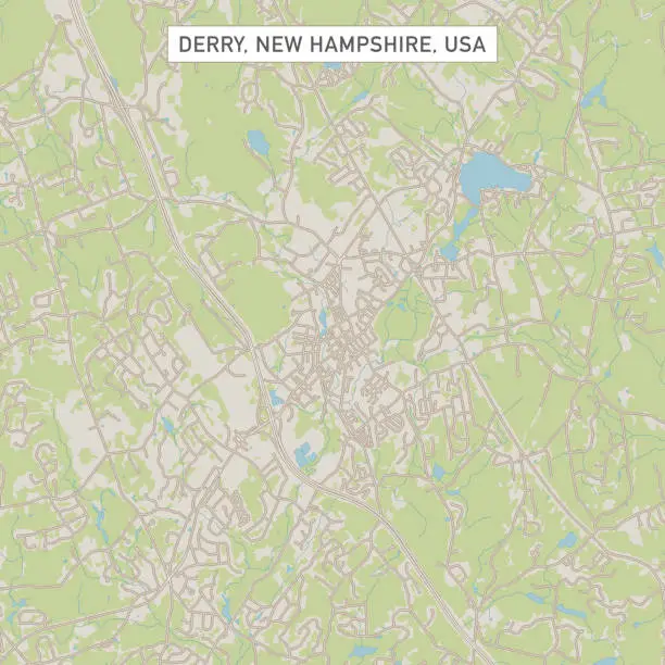 Vector illustration of Derry New Hampshire US City Street Map