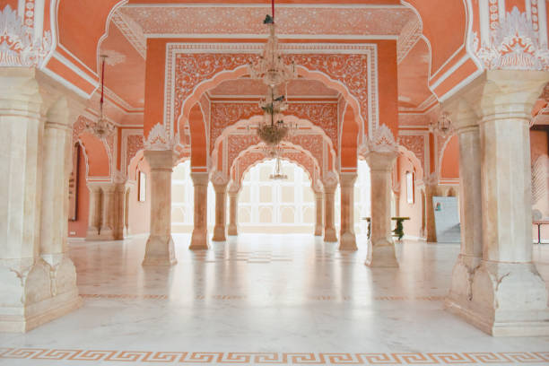 city palace, jaipur, rajasthan, india - jaipur city palace imagens e fotografias de stock