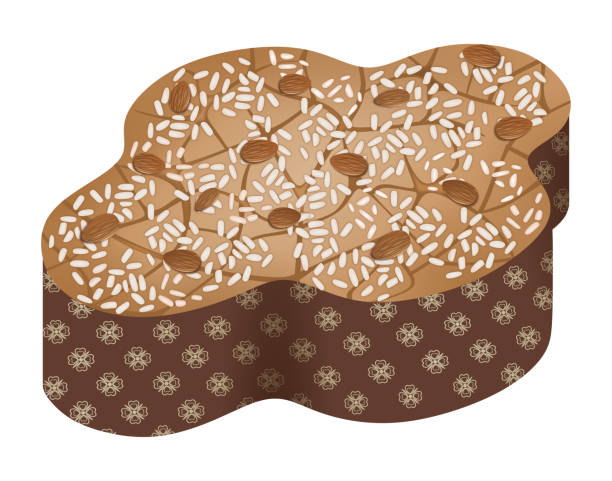 stockillustraties, clipart, cartoons en iconen met traditionele italiaanse cake colomba van pasen - paastaart