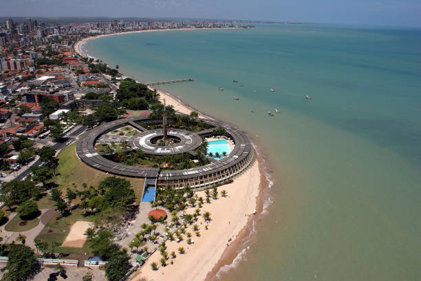 Aerial view of Tambau beach in Joao Pessoa city, state of Paraiba, Brazil Joao Pessoa Paraiba, Brazil - dec 23, 2004 - Aerial view of Tambau beach in Joao Pessoa city, state of Paraiba, Brazil paraiba photos stock pictures, royalty-free photos & images