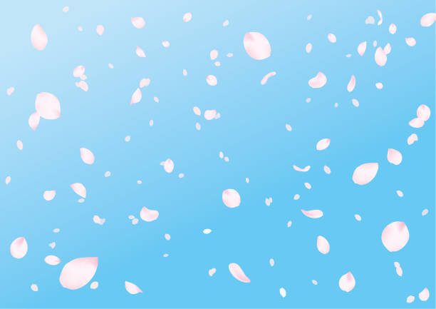 桜と空 - 桜吹雪点のイラスト素材／クリップアート素材／マンガ素材／アイコン素材