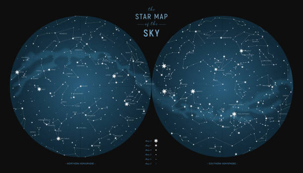 illustrations, cliparts, dessins animés et icônes de constellations d’étoiles autour des pôles - asterism