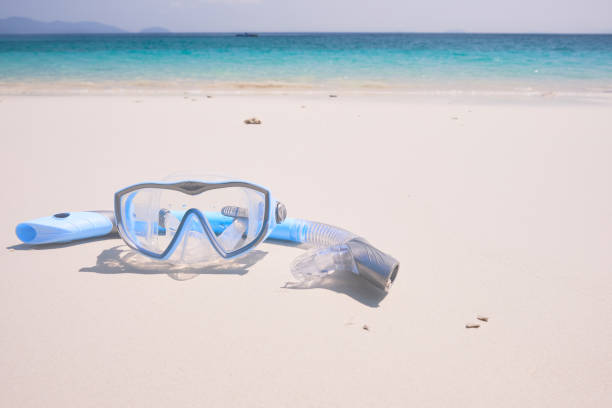 istock Blue Snorkeling Laid on sea beach 1211585041