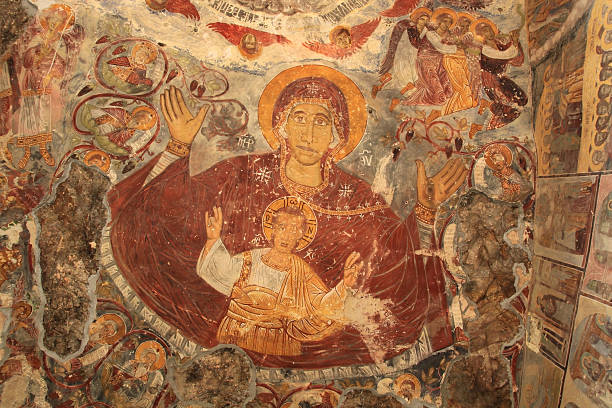 Fresco of Sumela Monastery  sumela monastery stock pictures, royalty-free photos & images
