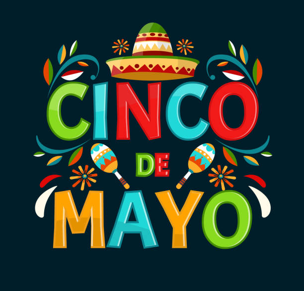 illustrazioni stock, clip art, cartoni animati e icone di tendenza di cinco de mayo. 5 maggio vacanza in messico. poster con decorazioni sombrero e messicane. stile cartone animato. banner vettoriale. - mexico mexican culture cinco de mayo art